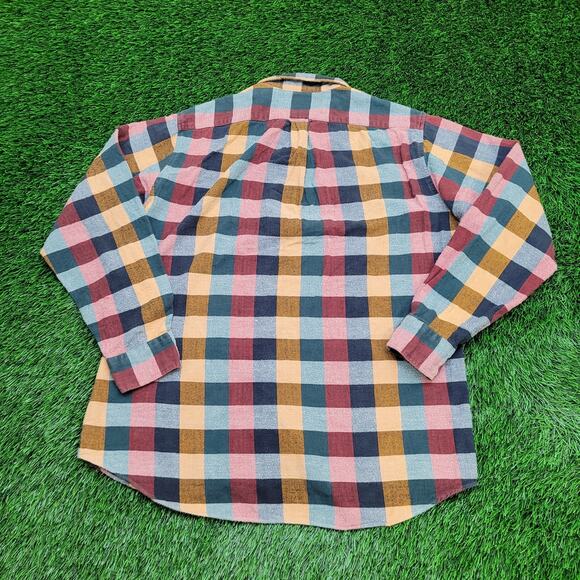 Vintage 80s LEE Checkered Button Shirt Large 24x29 Baggy - Picture 3 of 9